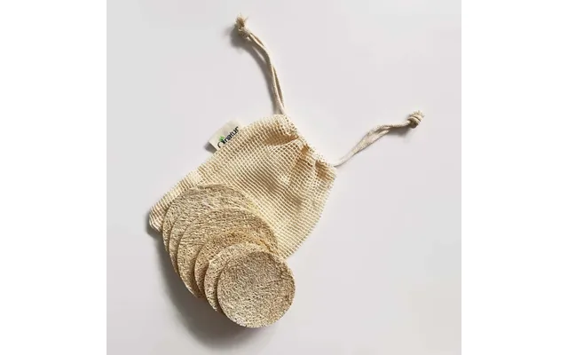 Ansigtssvampe Af Loofah 6 Stk. Eksfolierende, Bomuldspose - Hedenhus