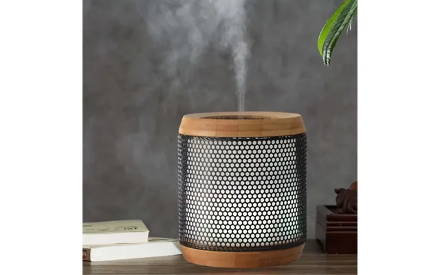 Aroma Diffuser Til Æteriske Olier 100 Ml Bambus Og Sort Metal Forstøver - Hedenhus Elipsia