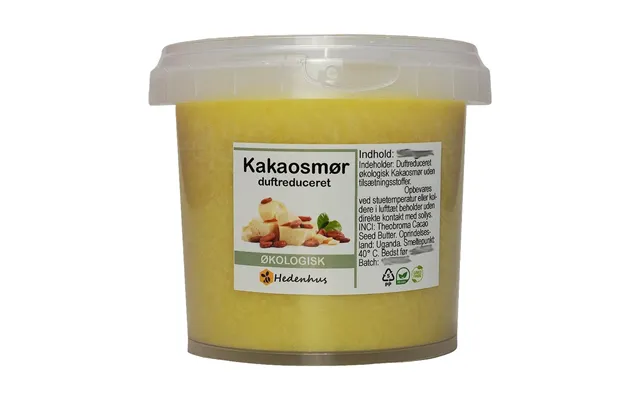 Duftreduceret Økologisk Kakaosmør 500 G Fast, Koldpresset, Uraffineret - Hedenhus