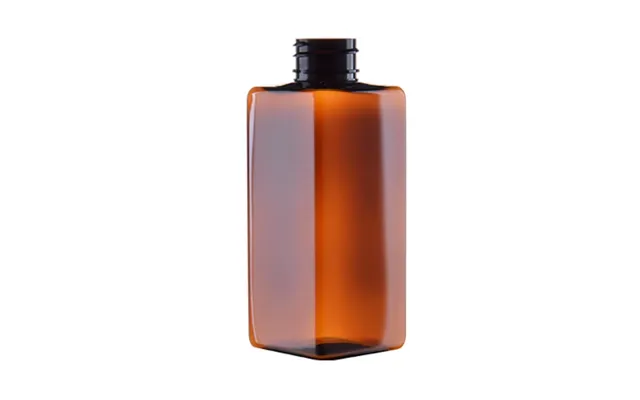 Firkantet Plastflaske 250 Ml Brun Pet 28 410 - 50x50x127 Mm, Gevindstørrelse 28 410