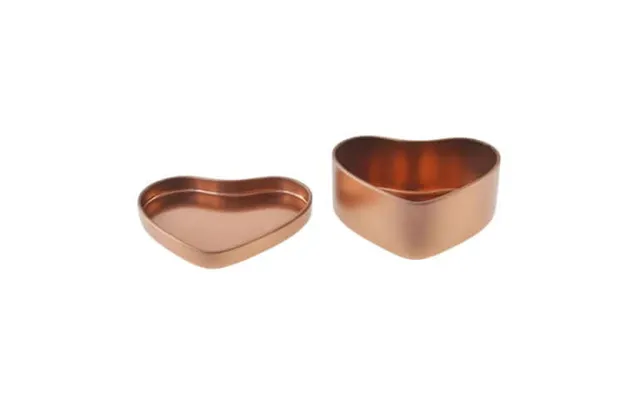 Hjerteformet Metalæske 50 Ml Rosaguld Blik 72x64x29 Mm Lakeret Indvendig - Hedenhus