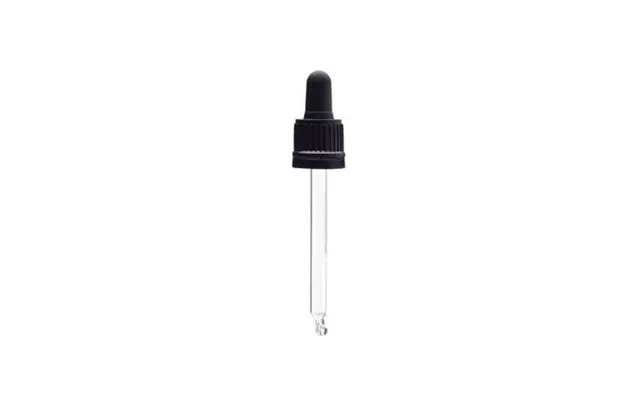 Låg Med Pipette Til 50 Ml Glasflasker Din18 - Sort, 89 Mm Glaspipette, Silikone Pumpe
