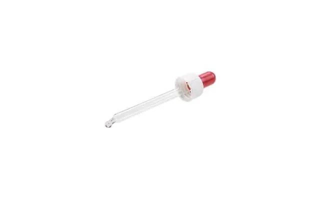 Låg Med Pipette Til Glasflasker Din18 - 89 Mm Pipettelængde, Hvid Rød, Passer Til 50 Ml