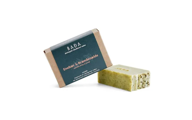 Økologisk Håndlavet Sæbe Med Enebær Og Brændenælde 100 G - Mild, Rensende, Fugtgivende