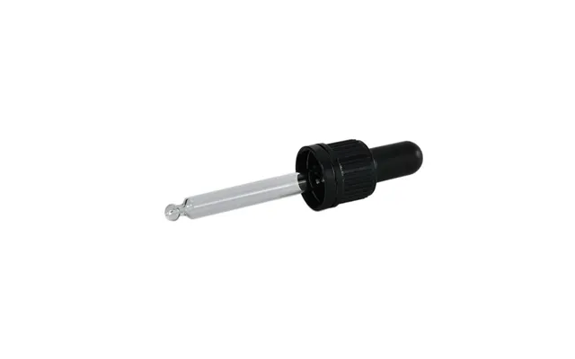 Pipettelåg Med Sort Silikone Pumpe Og 78 Mm Glaspipette - Passer Til 30 Ml Din18 Glasflasker