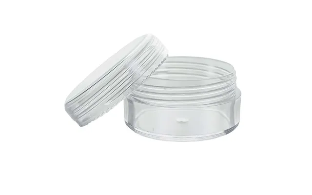 Plast Bøtte 10 Ml Rund Gennemsigtig Med Klart Låg Ps Plast Til Creme, Salve, Læbepomade - Hedenhus