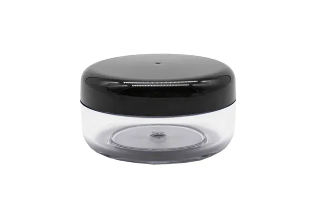 Plast Bøtte 15 Ml Rund Gennemsigtig Ps Plast, Sort Låg, Diameter 38,8 Mm, Højde 22 Mm - Hedenhus