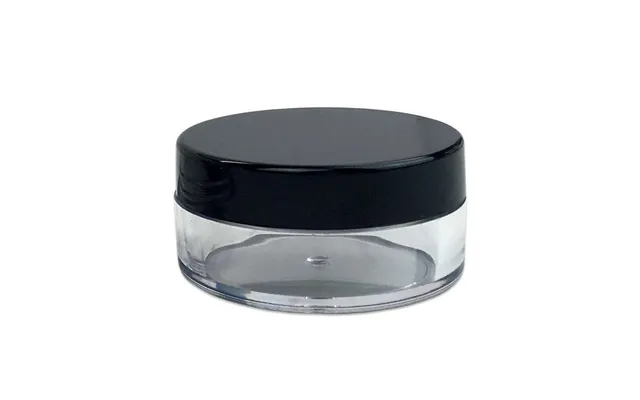 Plastbøtte Til Læbepomade, Creme, Salve 10 Ml Rund - Hvidt, Sort, Klart Låg, Ps Plast