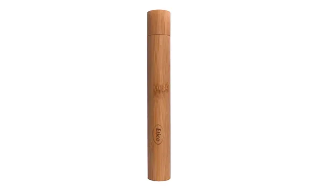 Tandbørste Etui I Bambus 21 Cm - Naturlig, Biologisk Nedbrydelig, Drænhul, Passer Til Voksen- Og Børnetandbørster