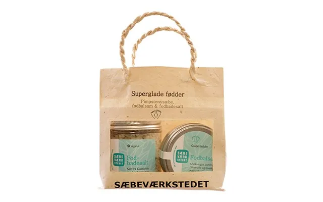 Sæbeværkstedet - Superglade Fødder Gavepose. Fodbadesalt, Pimpstensæbe, Fodbalsam