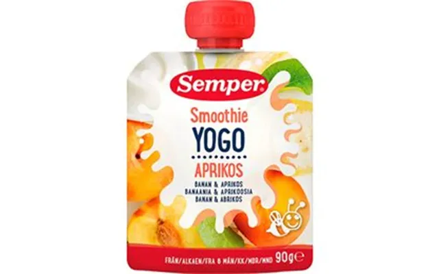 Yogo Smoothie Med Banan Og Abrikos 6 Mdr. 90g. X