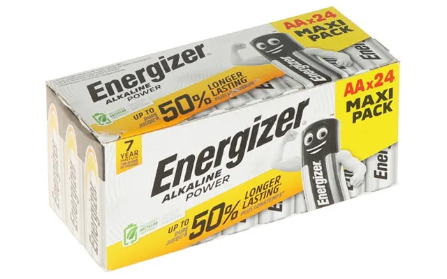 Energizer Batteri Alkaline Power Aa Lr6 1.5v Maxi Pack 24 Stk