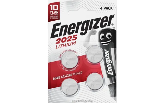 Energizer Batteri Lithium Cr2025 Long Lasting Power 10 Year Shelf Life 4 Stk