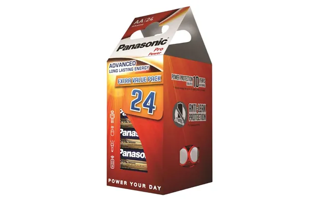 Panasonic Batteri Alkaline Pro Power Advanced Long Lasting Energy Aa 24 Stk