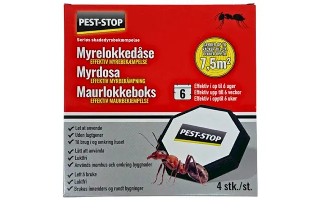 Pest-stop Seriøs Skadedyrsbekæmpelse Myrelokkedåse Dækker 7,5 Kvadratmeter Effektiv 6 Uger 4 Stk
