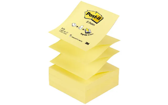 Post-it Z-notes 76x76mm 100 Ark Gul 12 Pack R-330