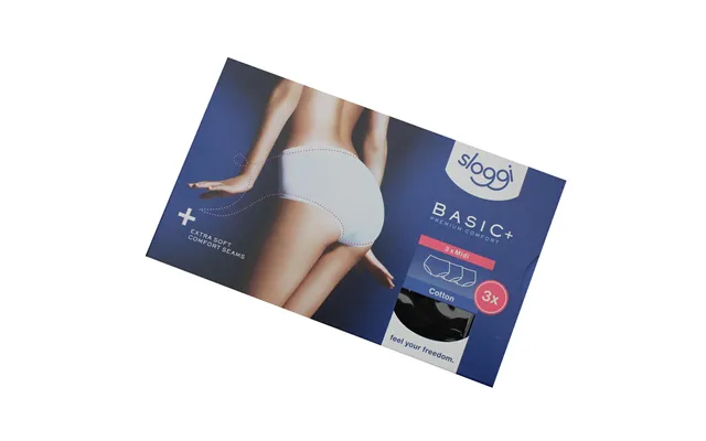 Sloggi Basic Midi Premium Comfort Sorte 3pk Str 36