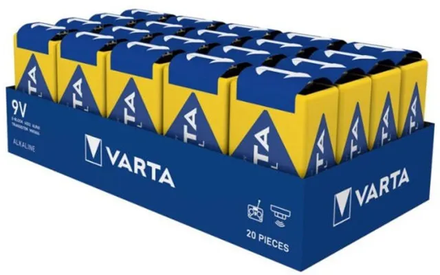 Varta Batteri Industrial Pro Alkaline 9v E-block 4022 6lr61 Mn1604 20 Stk