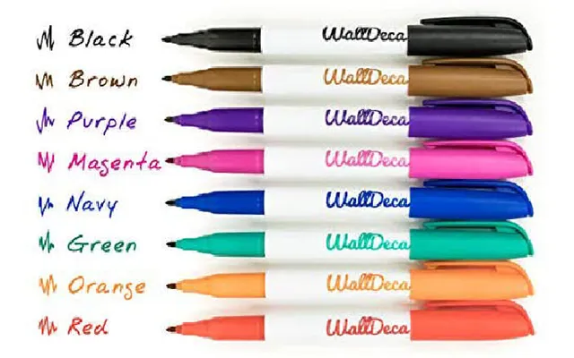 Walldeca Wet Erase Transparency Markers 8 Stk.