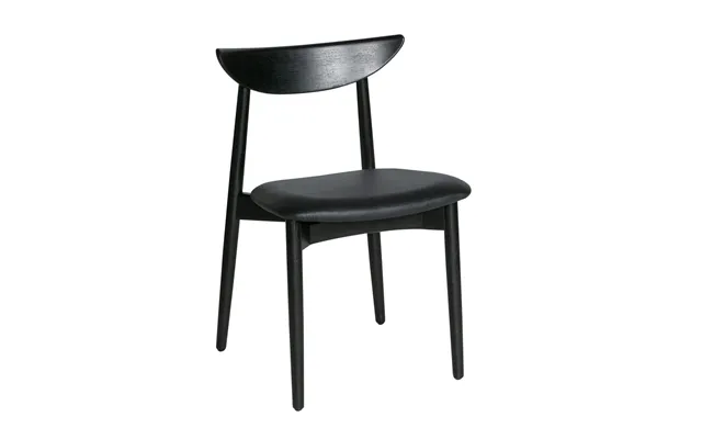 Haslev Symphony Stol 02 Sortbejdset Lakeret Eg Sort Læder Polstring -43