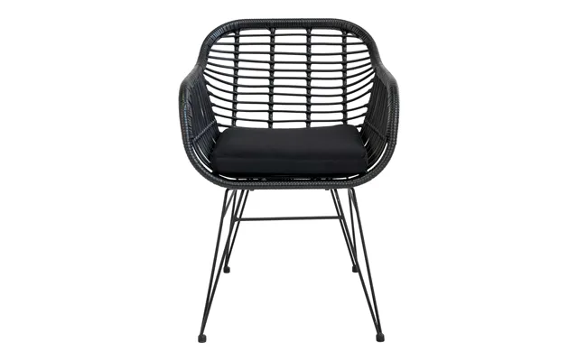 House Nordic Trieste Stol - Sort Polyrattan Med Hynde 82
