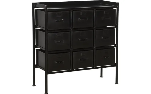 Trademark Living Saga Kommode M 9 Skuffer Sort - 87