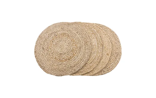 Bombay Dækkeserviet - Flettet Natur Jute Ø38 Cm