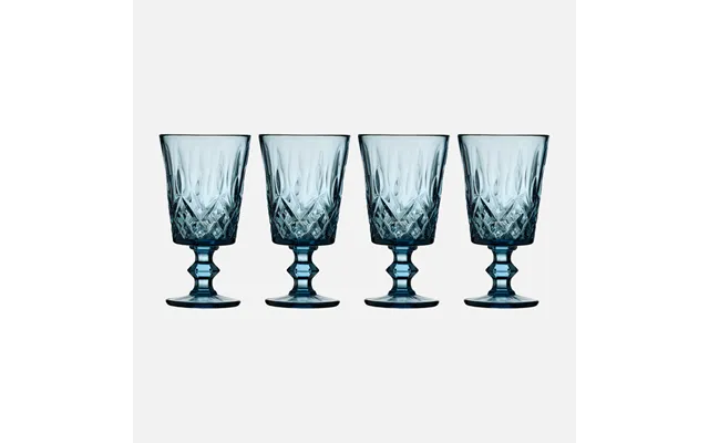 Lyngby Glas Sorrento Farvet Vinglas 4-pak - Blå
