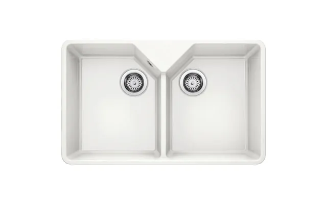 Blanco Villae Farmhouse Double Bowl Køkkenvask I Keramisk Porcelæn Krystalhvid 794 X 49 Cm
