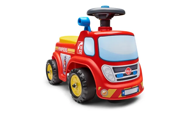Falk Brandbil Ride-on Med Opbevaringsrum - Rat Og Horn