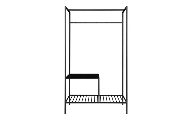 Garderobe I Sort Ramme Og To Sorte Hylder - 3604070