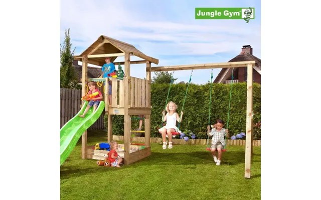 Jungle Gym House Legetårn Komplet Inkl. Rutschebane - 804-312n