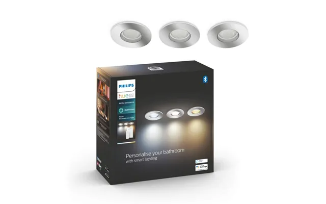 Philips Hue Adore White Ambiance Led Indbygningsspot Til Bad Krom Ip44 3-pak