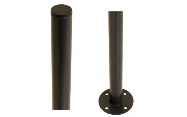 Plus Stålstolpe Rund Med Fod - Ø42,4mm X H 96cm