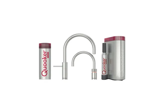 Quooker Twintaps Round Sæt M 3l Rustfr Inkl. Pro3 & Cube Beholder