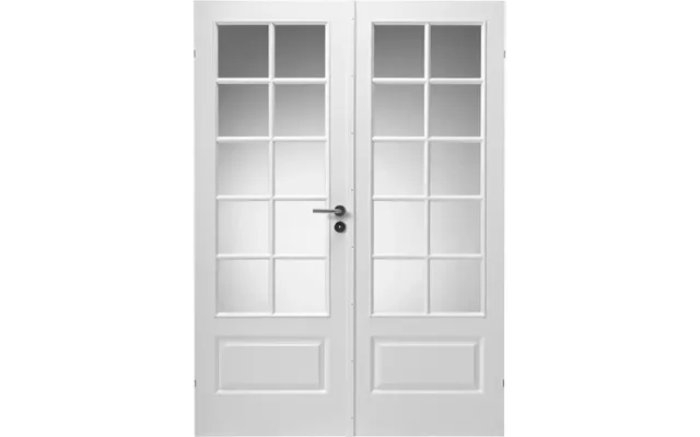 Swedoor Style Sp10 Sp10 Hvidmalet Dobbeltdør Celle M Glas M15x21 72,5 72,5x204cm