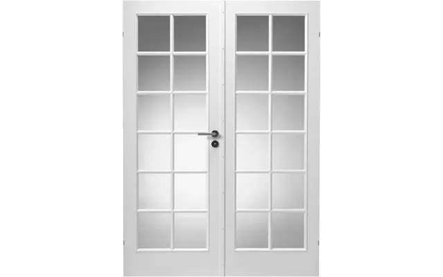 Swedoor Style Sp12 Sp12 Hvidmalet Dobbeltdør Celle M Glas M15x21 72,5 72,5x204cm