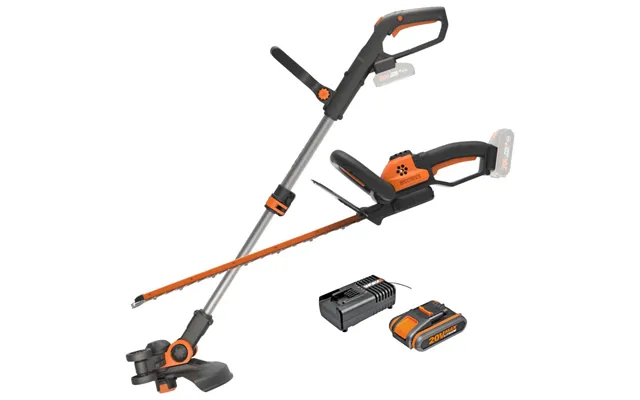 Worx 20v Powershare Græstrimmer & Hækkeklipper Sæt Wg918e