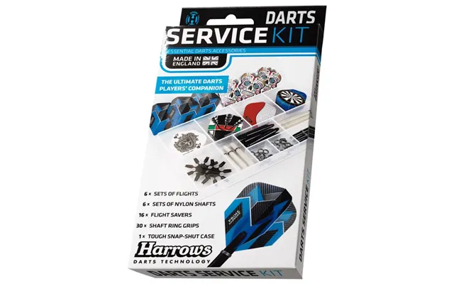 Harrows Dart Service Kit - Sæt Med Flights, Shafts M.m. Hurtig Levering