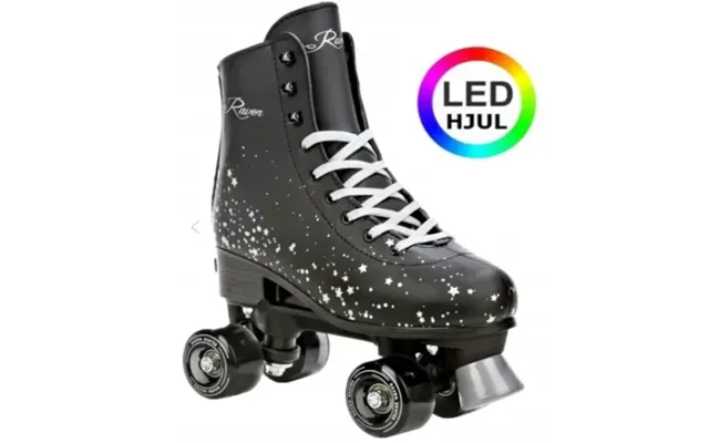 Raven Noa Led-hjul Side-by-side Rulleskøjte Black - Justerbar Over Hele 4 Sko-numre Str