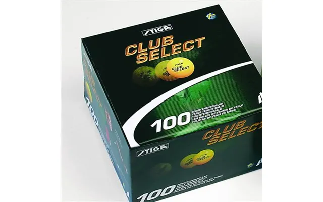 Stiga Club Select Bolde - Kasse Med 100 Stk. Hvid