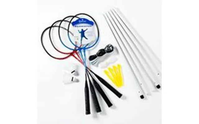 Sunsport Badminton Sæt - Med 4 Ketchere & 7 Badmintonbolde & 1 Net
