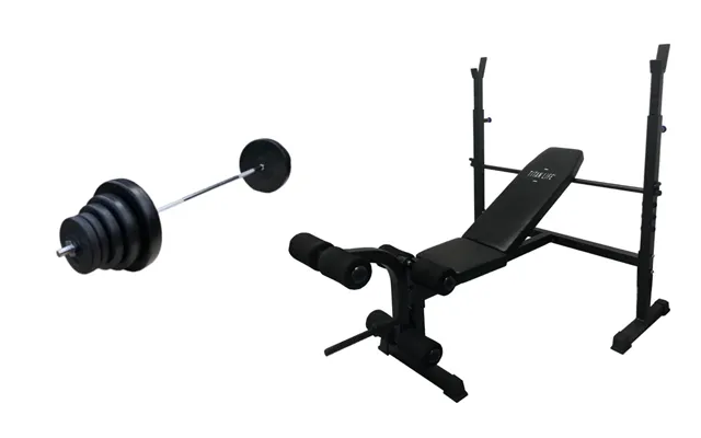 Titan Life Essential Bench Ii Med 80 Kg Vægtstangssæt - Fri Fragt