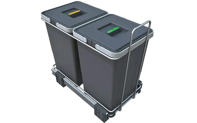 Affaldssystem Til Bundmontering - 2 Spande. 2 X 18 Liter
