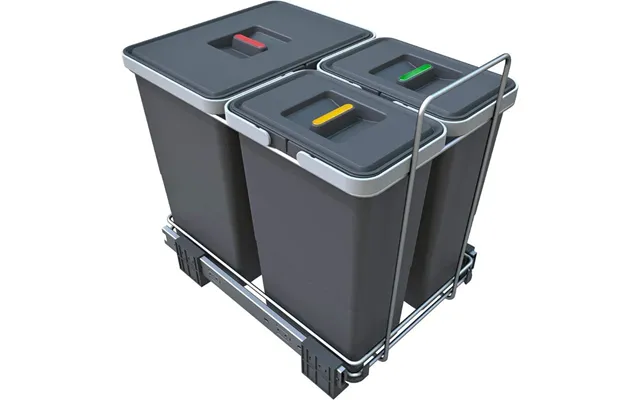 Affaldssystem Til Bundmontering - 3 Spande. 1 X 18 Liter 2 X 8 Liter