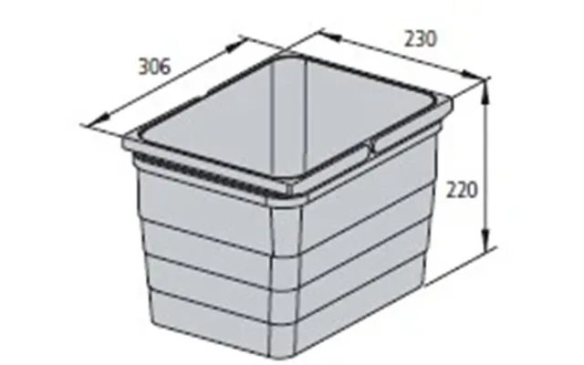 Ninka System, Løse Spande Og Tilbehør - 12 Liter H220x306x230 Lys Grå