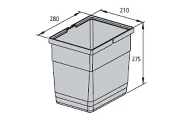 Ninka System, Løse Spande Og Tilbehør - 13.5 Liter H275x210x280 Lys Grå