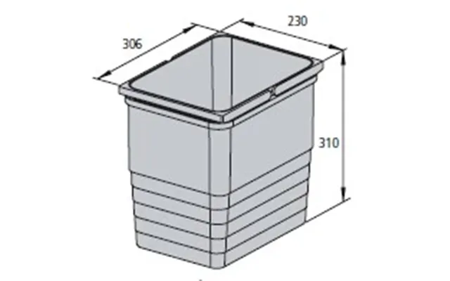 Ninka System, Løse Spande Og Tilbehør - 17 Liter H310x230x306 Lys Grå