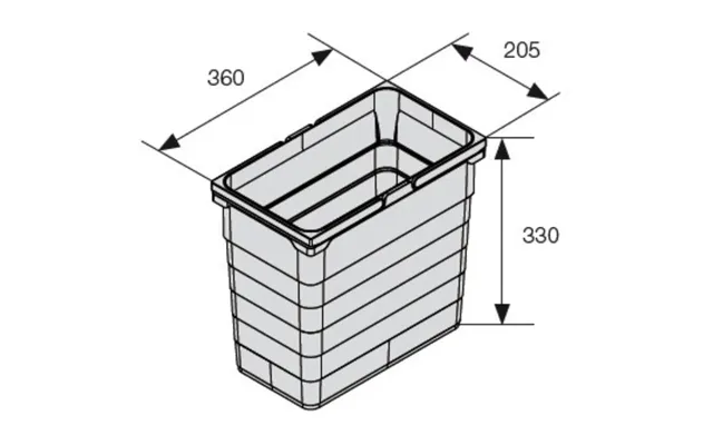 Ninka System, Løse Spande Og Tilbehør - 19 Liter H330x360x205 Lys Grå