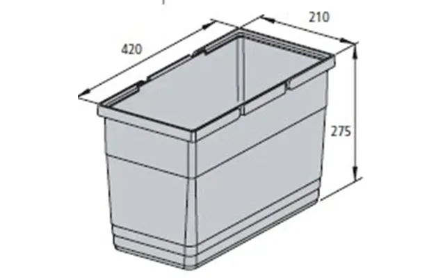 Ninka System, Løse Spande Og Tilbehør - 21 Liter H275x423x210 Lys Grå
